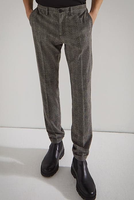 CHARCOAL PRINCE OF WALES CHECK SLIM SUIT TROUSERS by IKKS