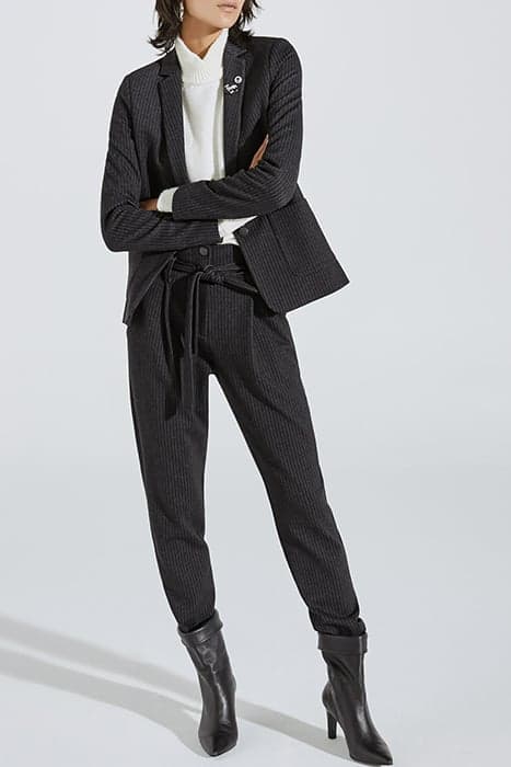 STRIPED VISCOSE BLEND STRAIGHT SUIT TROUSERS by IKKS