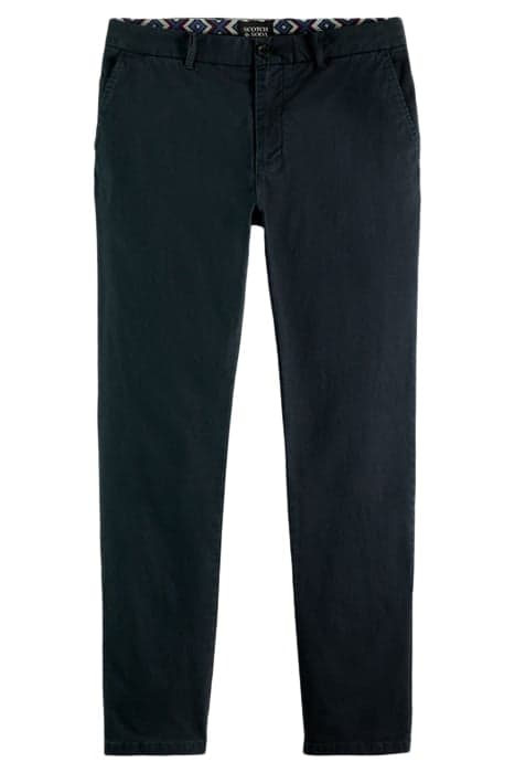 STUART- STRUCTURED GARMENT-DYED COTTON-BLEND CHINO SPACE GRE by Scotch & Soda