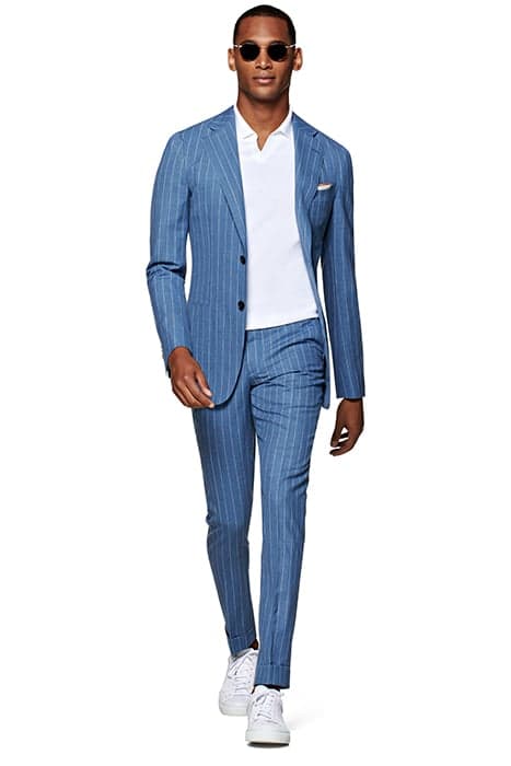 LIGHT BLUE STRIPED JORT SUIT by Suitsupply