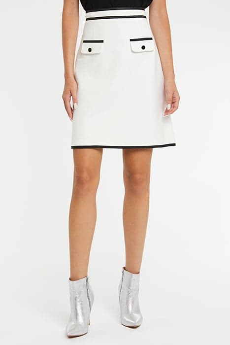 SKIRT IN JERSEY TECHNICAL WHITE / BLACK by Paule Ka