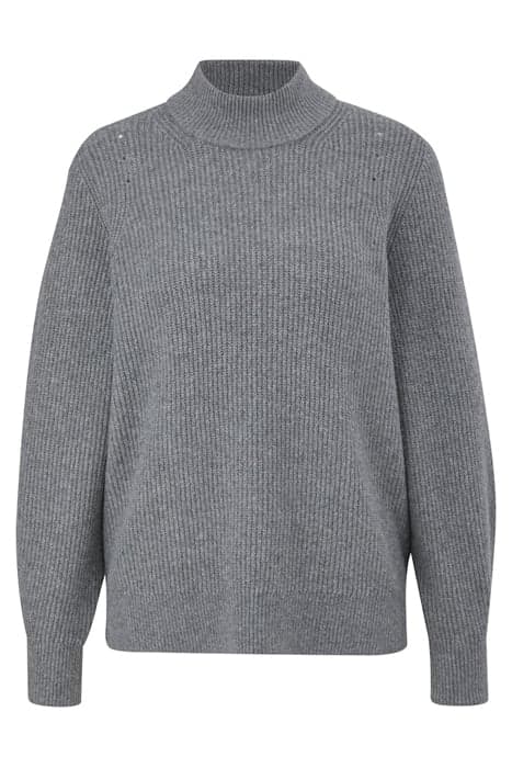 PULLOVER LONGSLEEVE, STANDUP COLLAR GREY/BLACK by s. Oliver