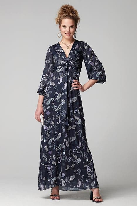 VISCOSE MULTICOLOR PRINTING TOGOL DRESS BLUE BLUE by OKY