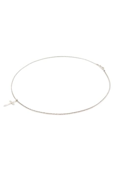 KADE CROSS NECKLACE WARM SILVER by AllSaints