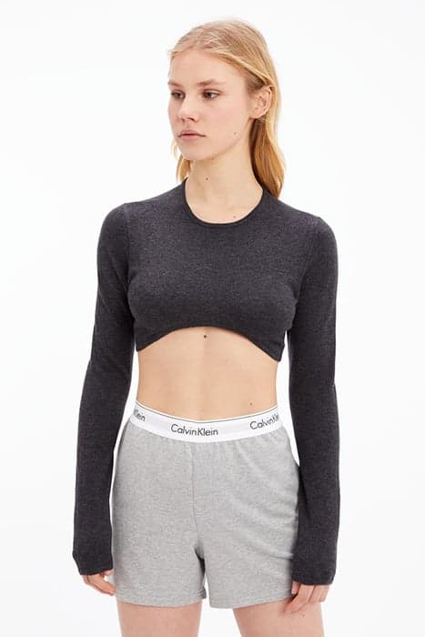 L/S CREW NECK CHARCOAL HEATHER by Calvin Klein