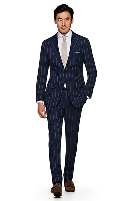 MID BLUE STRIPED JORT SUIT by Suitsupply