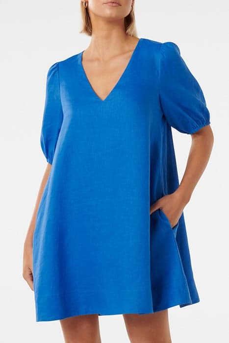 MILLIE V NECK SWING DRESS BLUE PIGMENT by Forever New