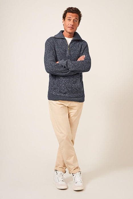 LAKEWOOD ZIP NECK JUMPER DARK GREY by White Stuff