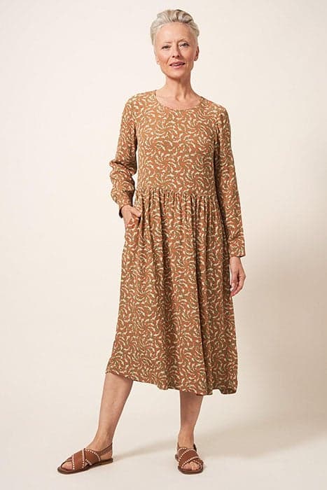 ELISA DRESS TAN MULTI by White Stuff