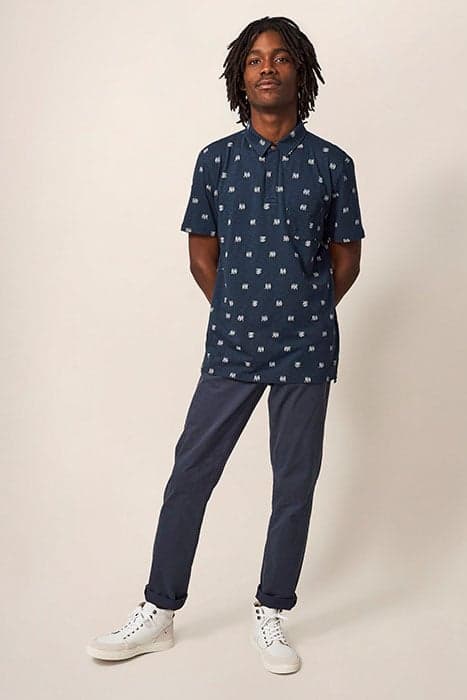 SARDINE PRINTED SS POLO DARK NAVY by White Stuff