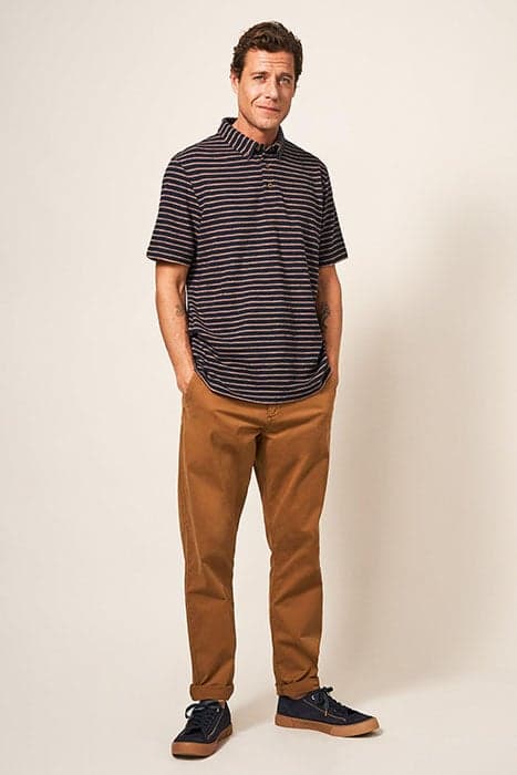 FINE STRIPE POLO DARK NAVY by White Stuff