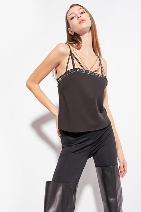 TABITA TOP CREPE ACCOPPIATO RI BLACK by PINKO