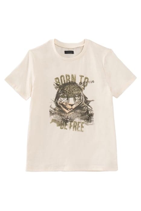 BOYS’ ECRU LEOPARD HEAD ORGANIC COTTON T-SHIRT by IKKS