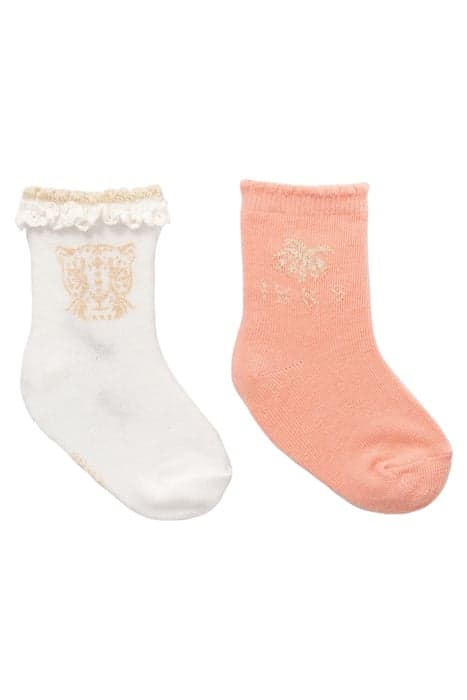 BABY GIRLS’ PEACH, WHITE AND GOLD SOCKS by IKKS