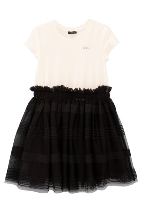 GIRLS’ BLACK MIXED-FABRIC DRESS WITH TULLE SKIRT by IKKS