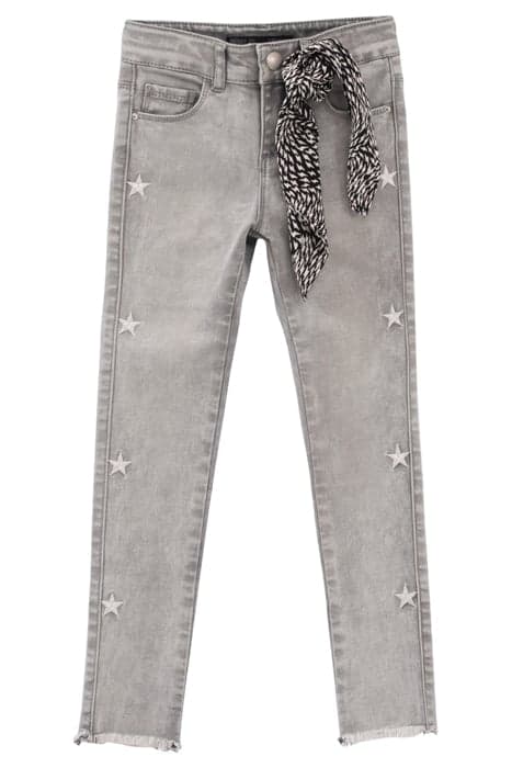 GIRLS’ GREY SKINNY JEANS WITH GRAPHIC SCARF by IKKS