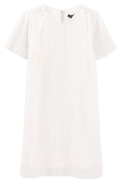 GIRLS’ WHITE GLITTERY PLEATED DRESS WITH GOLD WAISTBAND by IKKS