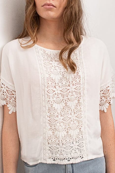 GIRLS’ OFF-WHITE BLOUSE WITH LACE by IKKS