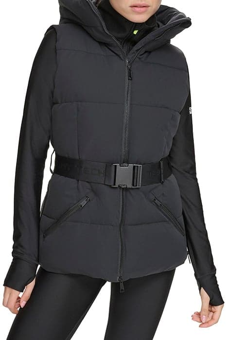 BELTED PUFFER VEST W BLACK by DKNY