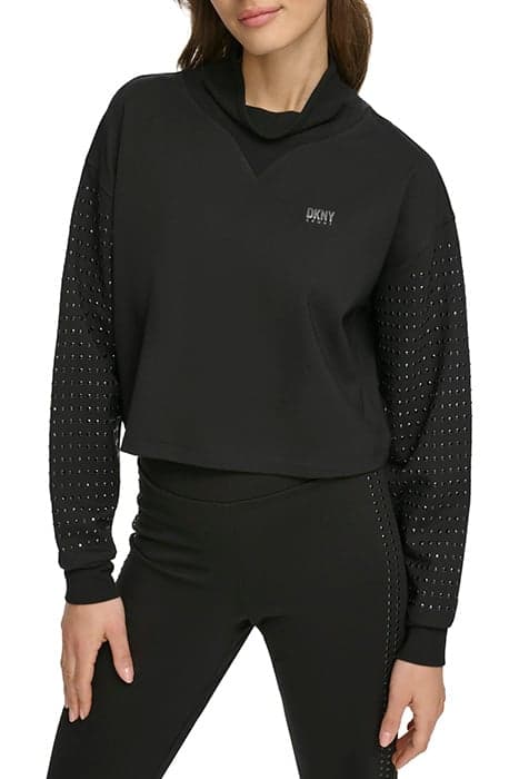 RHINESTONE MOCK NECK BLACK by DKNY