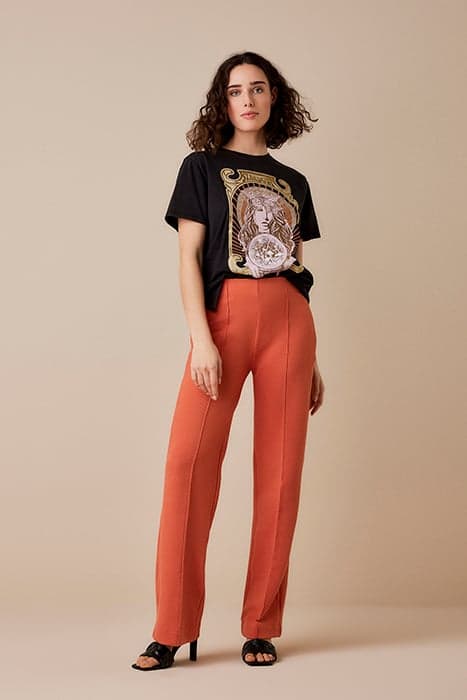 TROUSERS WAFFLE JERSEY WARM APRICOT by Summum Woman