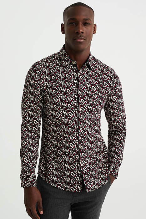 SHIRT BURGUNDY RED by WE Fashion