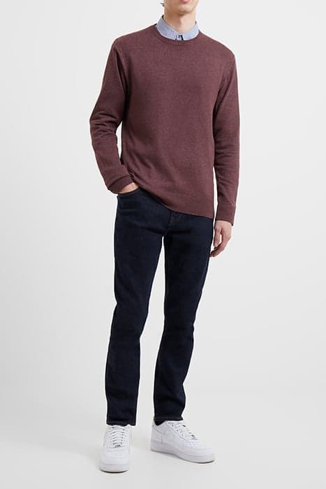 CREW NECK KNIT JUMPER BORDEAUX MEL by French Connection