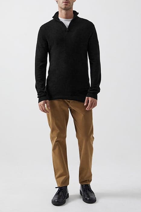 HALF ZIP KNIT SWEATER BLACK by French Connection