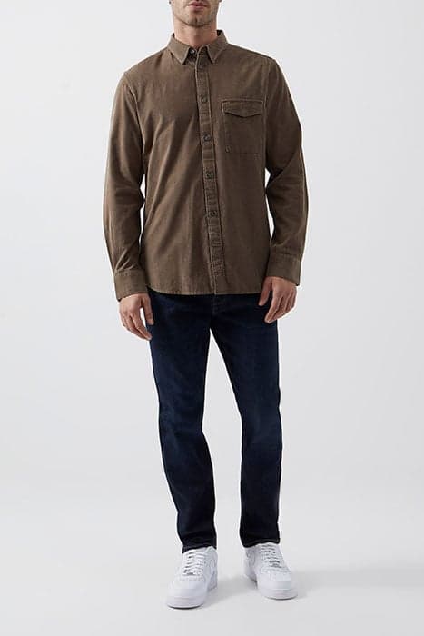 CORDUROY LONG SLEEVE SHIRT KHAKI by French Connection