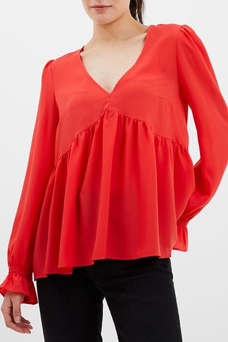 CREPE LIGHT V NECK TOP BITTERSWEET by French Connection