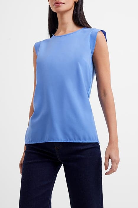 CREPE LIGHT CAP SLEEVE TOP PLACID BLUE by French Connection