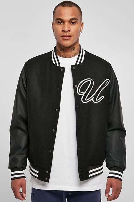 BIG U COLLEGE JACKET BLACK by Urban Classics