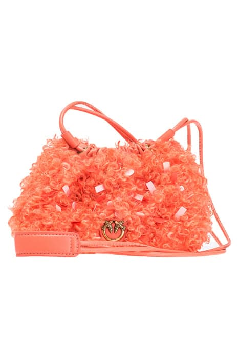 POUCH MINI NEON CURLS ECO SHEA ORANGE-ANTIQUE GOLD by PINKO