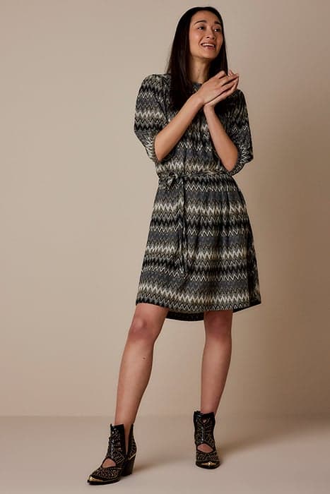 DRESS ZIGZAG JACQUARD DARK STEEL by Summum Woman