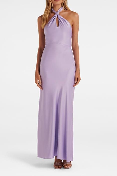 YVETTE KNOT TIE NECK GOWN BLOSSOMING LILAC by Forever New