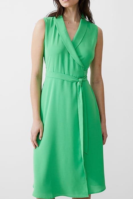 SLEEVELESS SHAWL DRESS MIDI POISE GREEN by French Connection