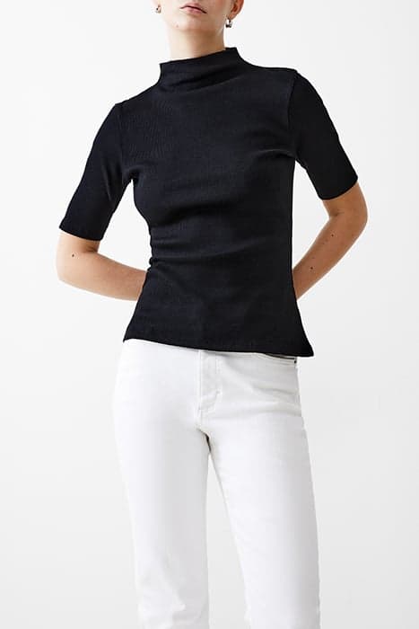 RIB TURTLE NK TOP BLACK by French Connection