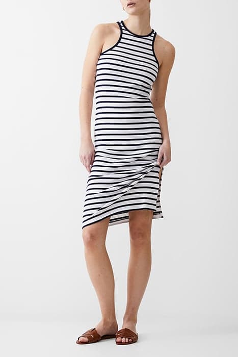 RIB RACER DRESS MIDI DK NAVY/WHITE by French Connection