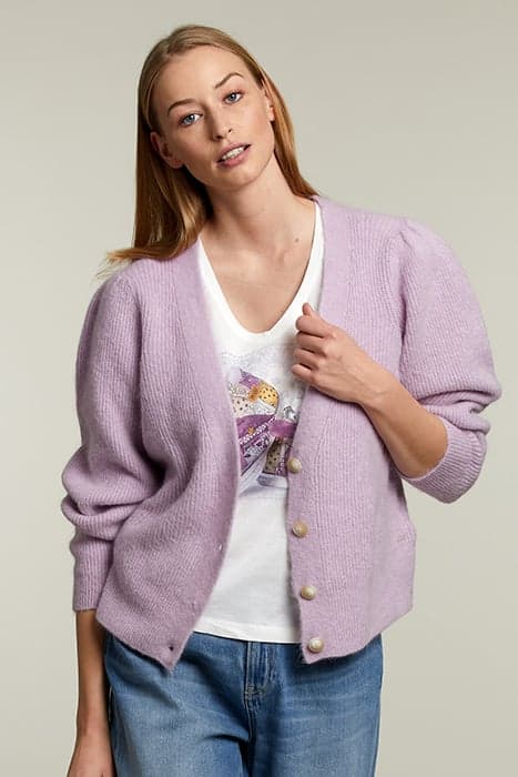 LILA V-NECK CARDIGAN PURPLE by River Woods