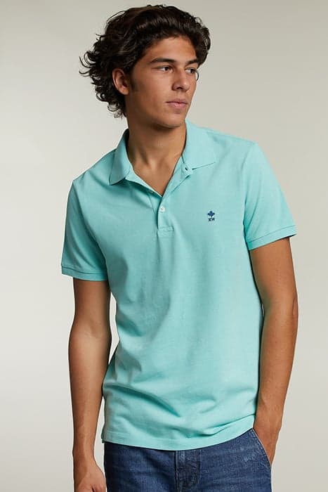 CUSTOM FIT PIMA COTTON POLO PISTACHE MIX GREEN by River Woods