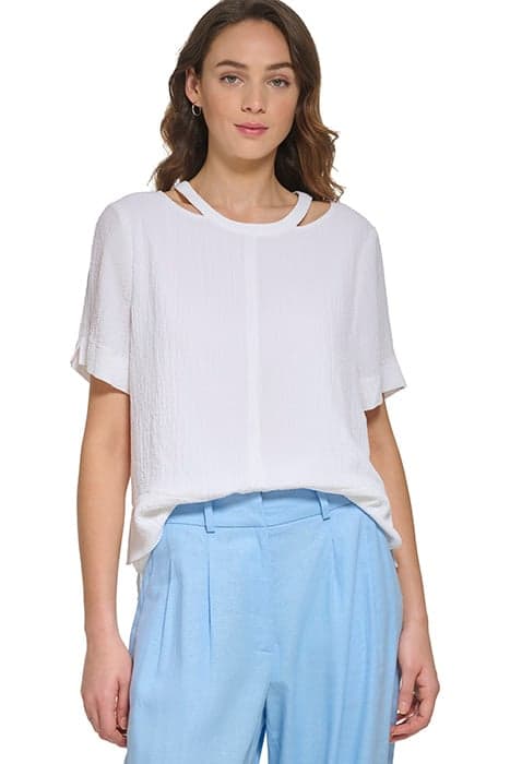 S/S SHLDR CUT OUT CR WHITE by DKNY