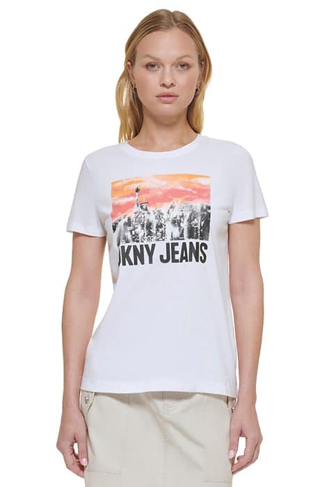 S/S CITY GRAPHIC LOG WHITE by DKNY