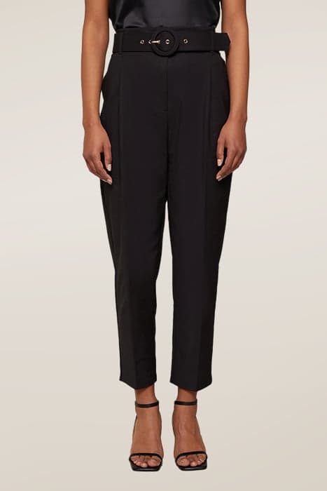 HIGH-WAISTED TROUSERS WITH BELT BLACK by Motivi