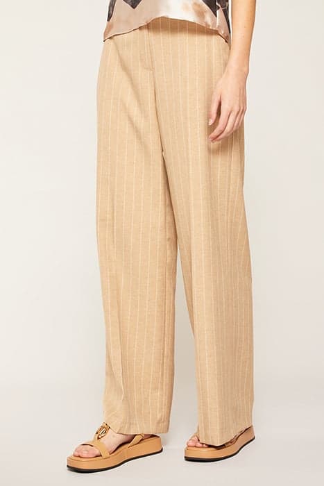 PINSTRIPE PALAZZO TROUSERS BROWN by Motivi