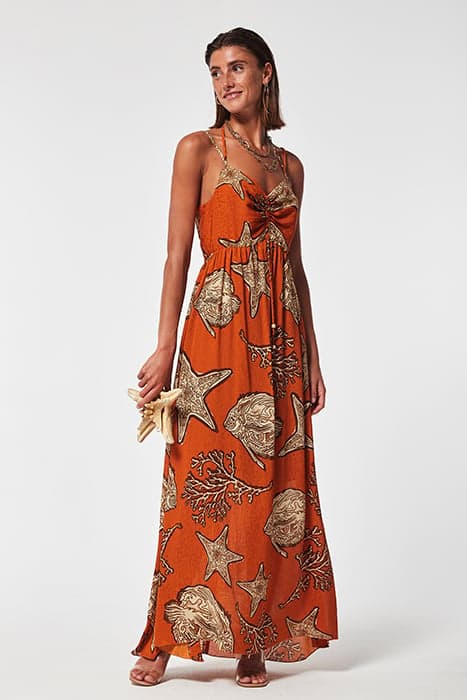 BAMBULA JACQUARD BACIL DRESS ORANGE by OKY