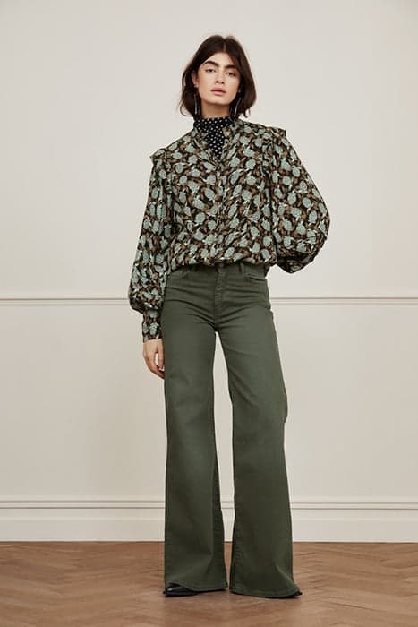 EVA WIDE LEG TROUSERS MOUNTAIN GREEN by Fabienne Chapot