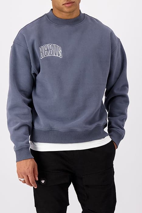 EMBROIDERED ARCH CREWNECK GREY by Black Bananas