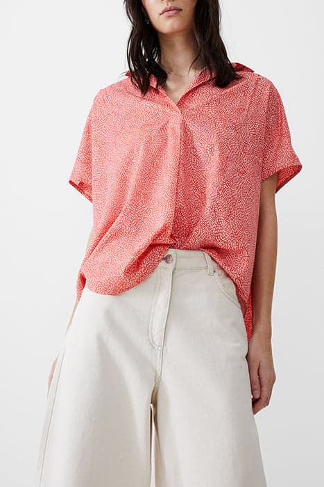 BERNICE CREPE LIGHT POPOVER MANDARIN/SEAPINK/IVR by French Connection