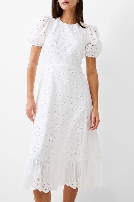 BRODERIE TIERED DRESS L WHITE by French Connection