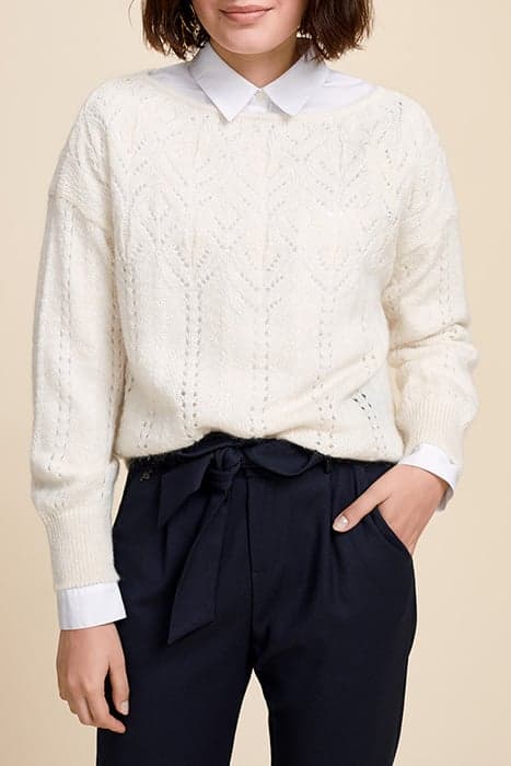 TRENT - ECRU OPENWORK KNIT JUMPER by ONE STEP